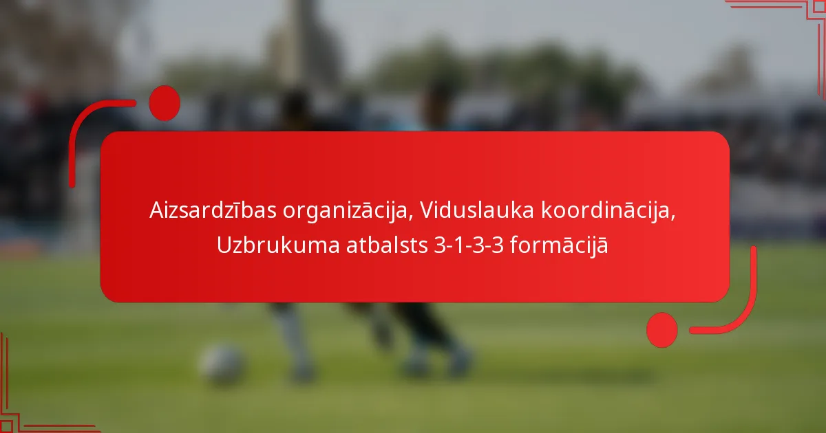Aizsardzības organizācija, Viduslauka koordinācija, Uzbrukuma atbalsts 3-1-3-3 formācijā