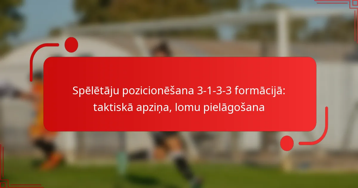 Spēlētāju pozicionēšana 3-1-3-3 formācijā: taktiskā apziņa, lomu pielāgošana