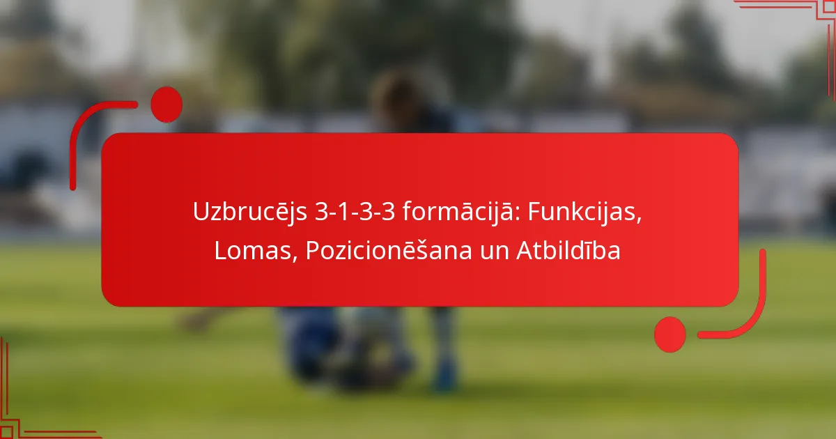 Uzbrucējs 3-1-3-3 formācijā: Funkcijas, Lomas, Pozicionēšana un Atbildība