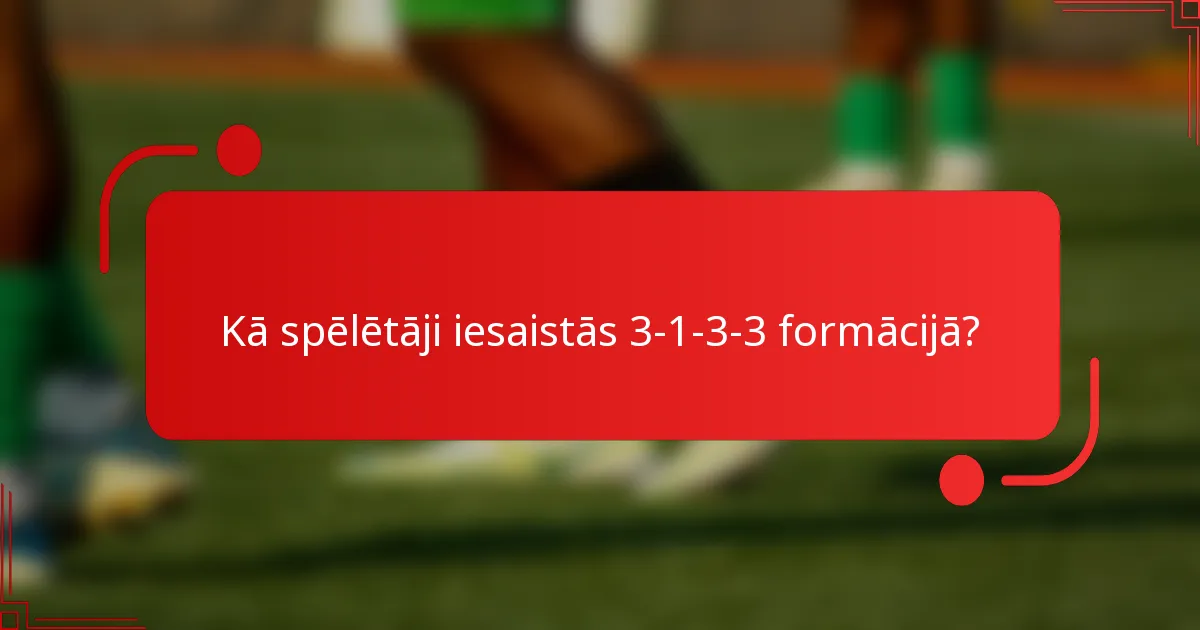 Kā spēlētāji iesaistās 3-1-3-3 formācijā?