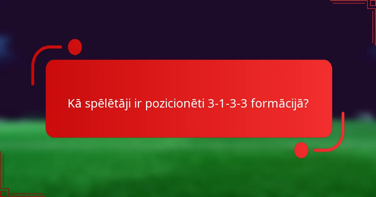 Kā spēlētāji ir pozicionēti 3-1-3-3 formācijā?