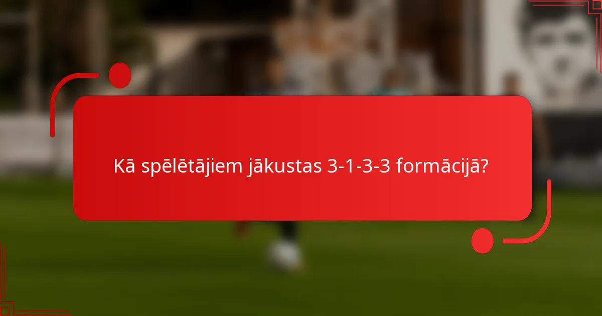 Kā spēlētājiem jākustas 3-1-3-3 formācijā?
