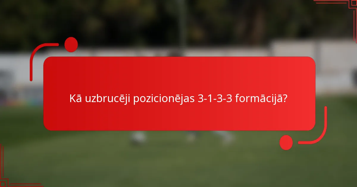 Kā uzbrucēji pozicionējas 3-1-3-3 formācijā?
